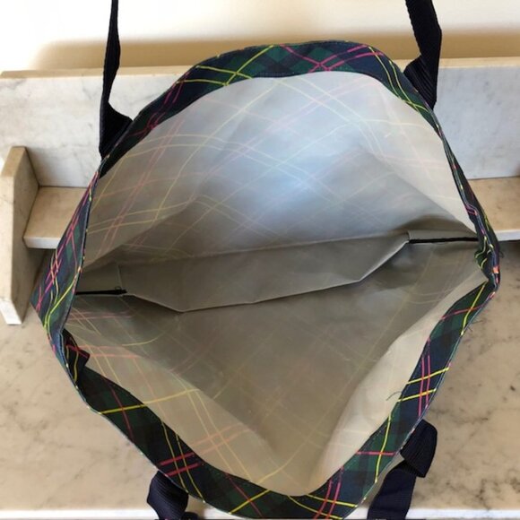 TALBOTS Tartan Plaid Extra Large Market Tote Reusable Shopping Bag - Picture 9 of 15